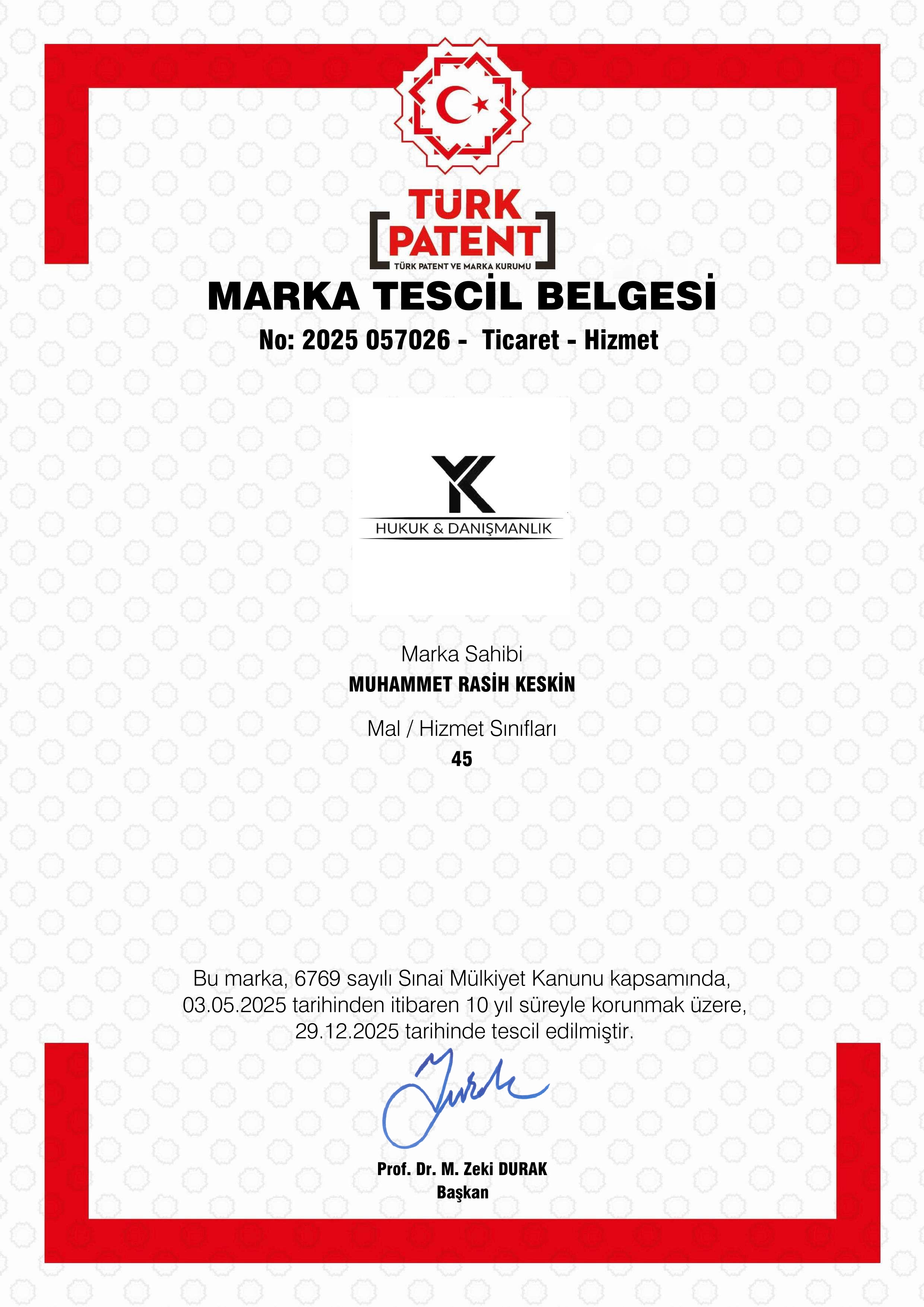 Marka Tescil Belgemiz